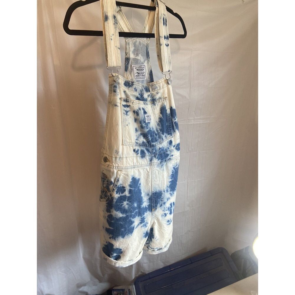 Women's Levi Strauss & Co. Denim Overall  Shorts Tie Dye Classic Label-‎ Size S